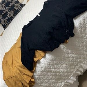2 long sleeve sweaters, black/gold - never worn
